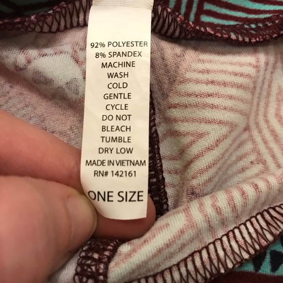LULAROE Aztec Print Leggings Red One Size Regular - Picture 6 of 6
